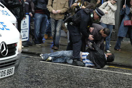 Man goes down.. unclear why