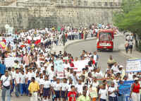 afrocolombian demostrating against racism