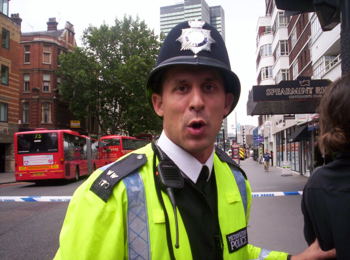 Copper Assulting member of public to get them to move faster