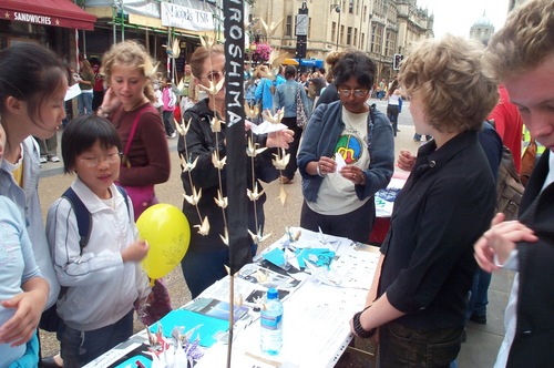 making origami peace cranes