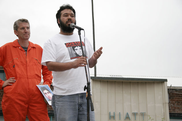 Abubaker Deghayes outside Hiatts