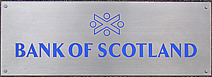 Bank of Scotland A Clean Face Plate