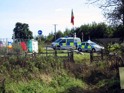 Police cars on A43