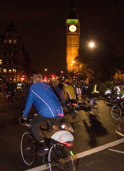 Cyclists pour into Parliament Square