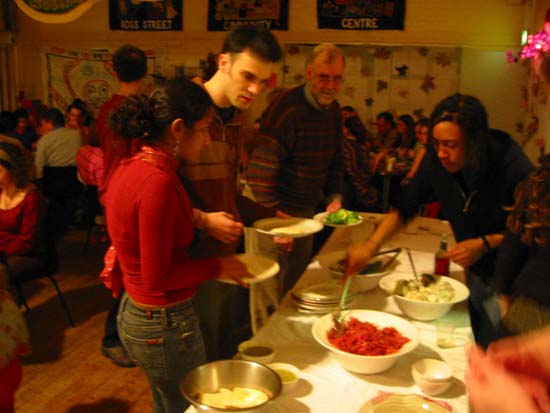 Later in the evening, food running low.