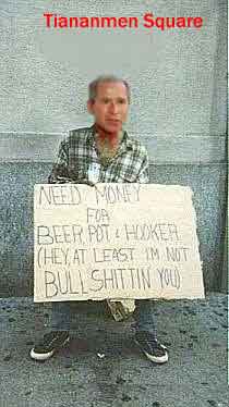 Bush begging.