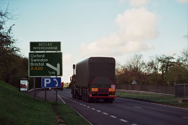 Trident nuclear weapon warhead carrier at Botley interchange