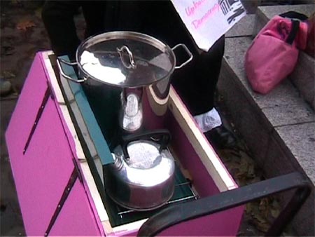 the tea trolley in use