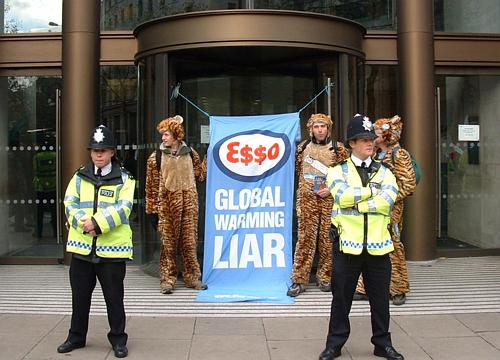 Tigers block the Exxon office
