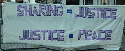 Sharing = justice. Justice = peace