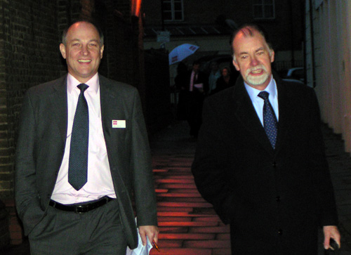 Peter Williams (left) Director Business In The Community Wales, Arrives with Gue