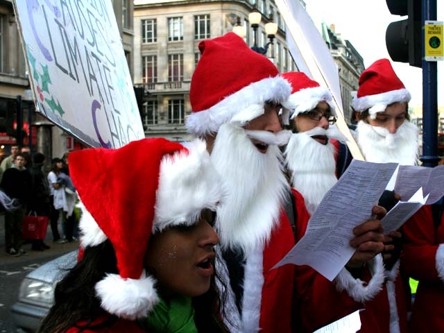 Subverted carols at Oxford Circus