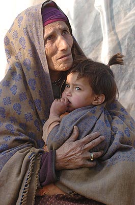Grandmother with baby.