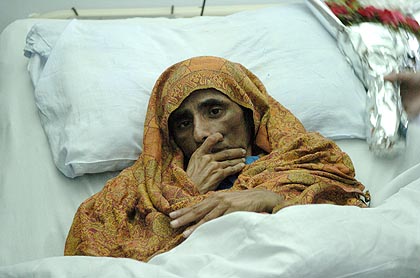 Naqshah Bib in hospital in Rawalpindi.