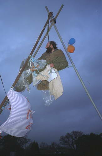 Balun(?) spent 2 weeks up this tripod until local rednecks tipped it over