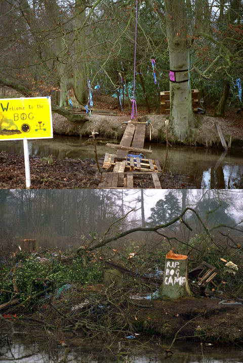 Bagnor camp before and after destruction