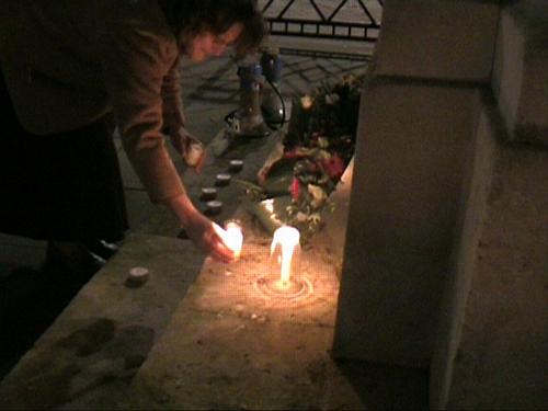 Candles at the cenotaph