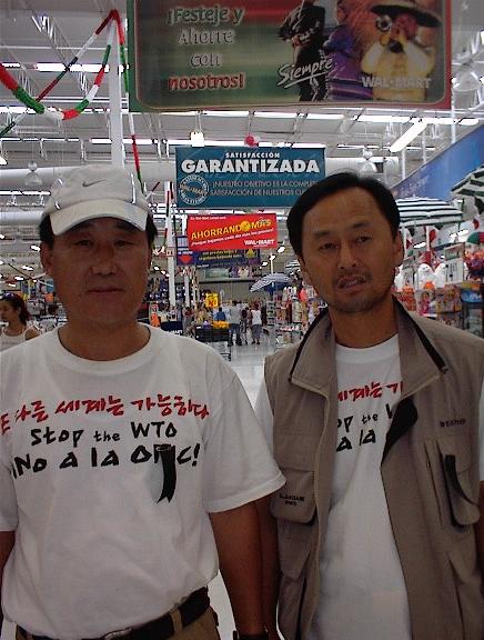 Delegation from Korean Farmer's League at WTO Globalization Protest