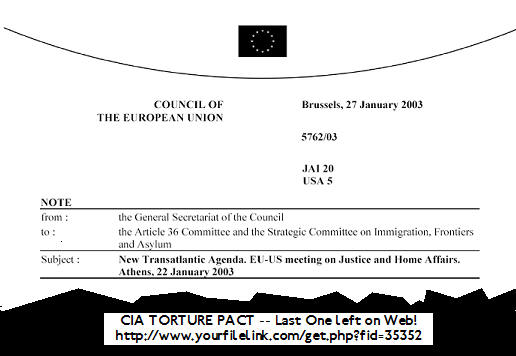 CIA/European Union Rendition Pact