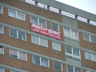Tenant's opposition is building - dozens of similar banners have been requested