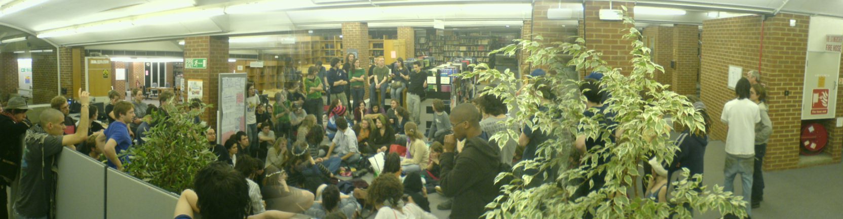 Students gather for hourly meetings