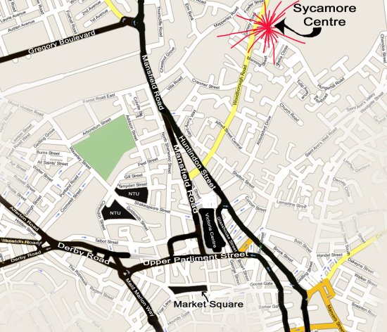 Map to Sycamore Centre