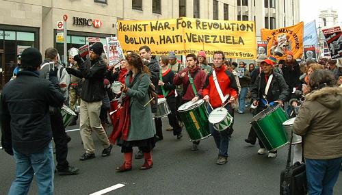 One of at least three samba bands
