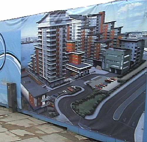 Artist's impression of development on hording.