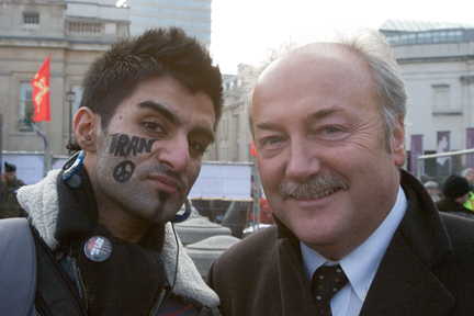 Respect party members George Galloway and Adam Yosef