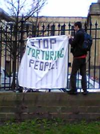 Hanging banner off the LIPA railings