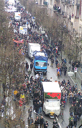 View of the Teknoparade in Strasbourg