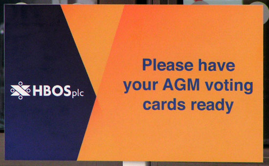HBOS Plc Please Have Your AGM Voting Cards Ready Logo at Picket 2006