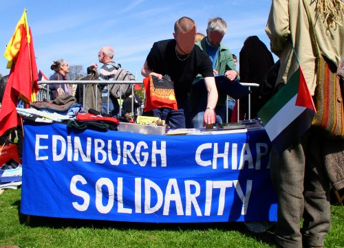 stall of the Edinburgh Chiapas Solidarity Committee