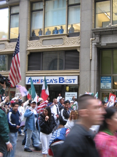 Black Nurses showing support for the Hispanic marchers