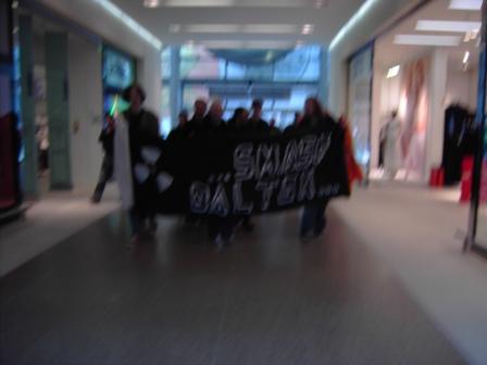 Through the shopping arcade