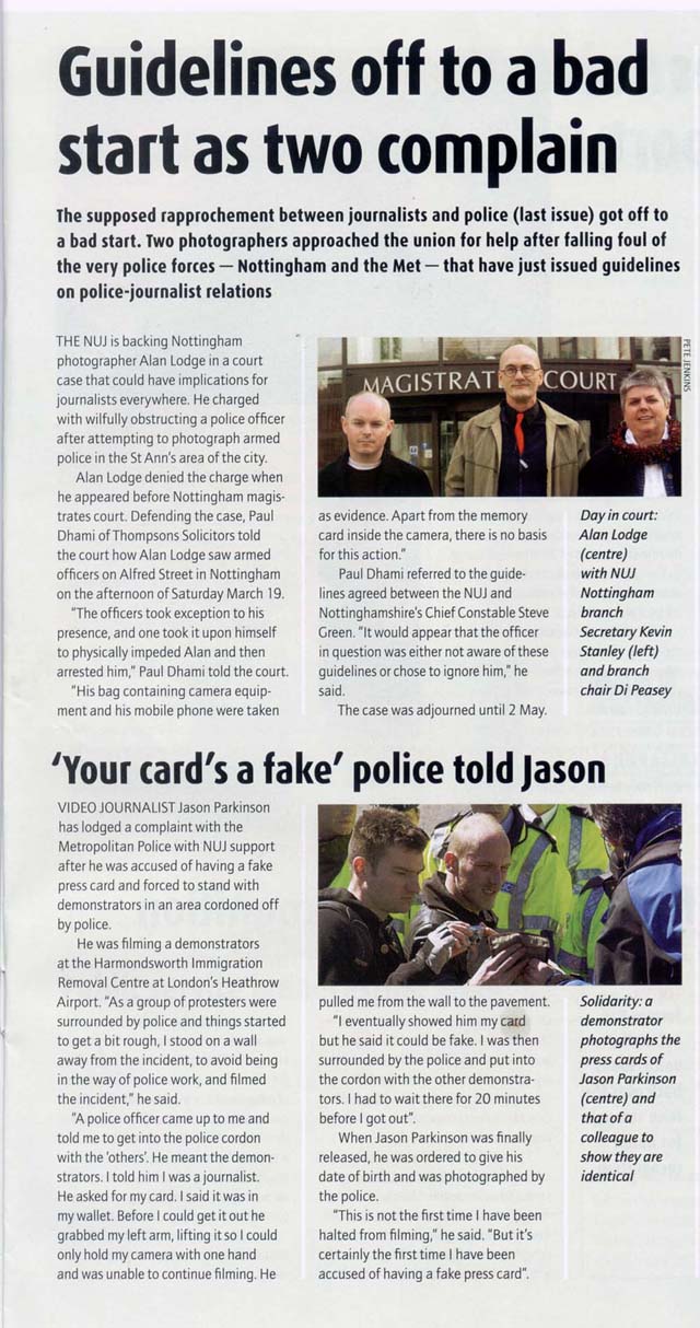 The Journalist Article [June 06 issue]