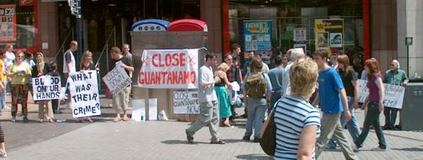 Guantanamo vigil, High Street, Birmingham