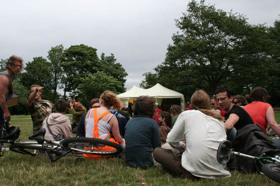 Listening to the music