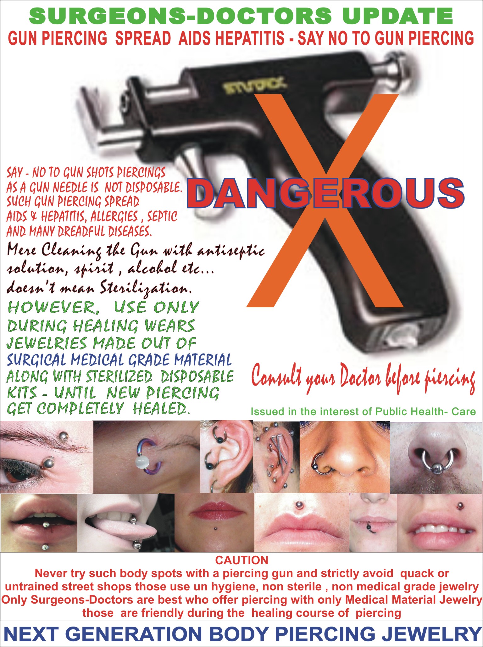 Ear Piercing Guns Spread Aids Hepetitis