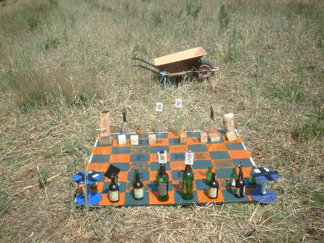 the recycled chess set