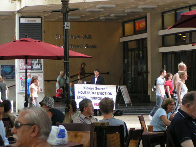 Family Man Vince Shalom St David's Hall Picket for Help at Welsh Proms