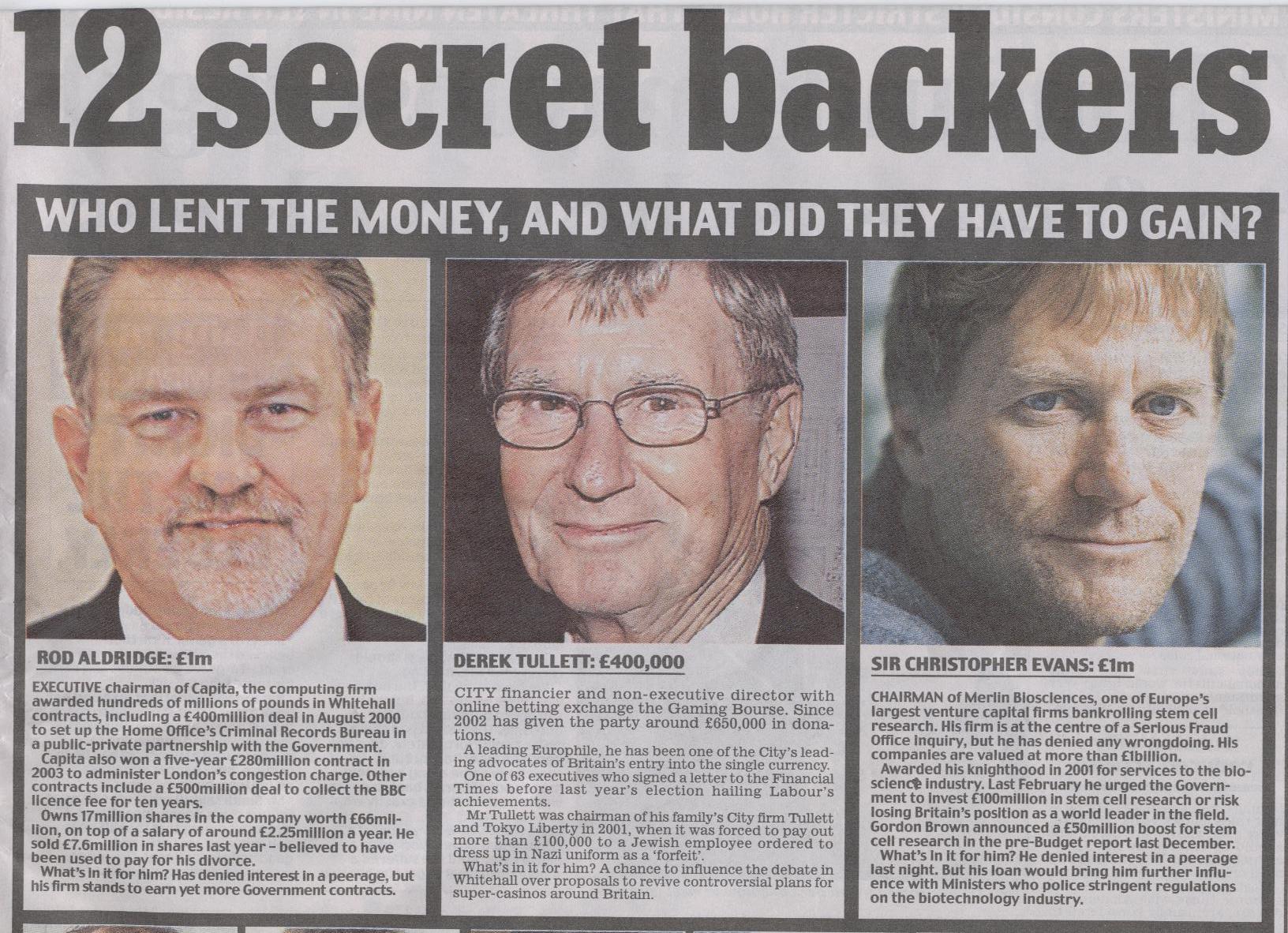 SECRET LOANS - SECRET SCAMS...SECRET LINES OF ABUSE...