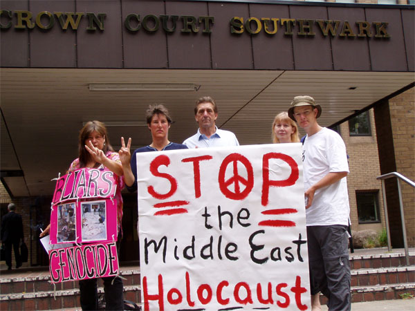 supporters outside the court on thursday