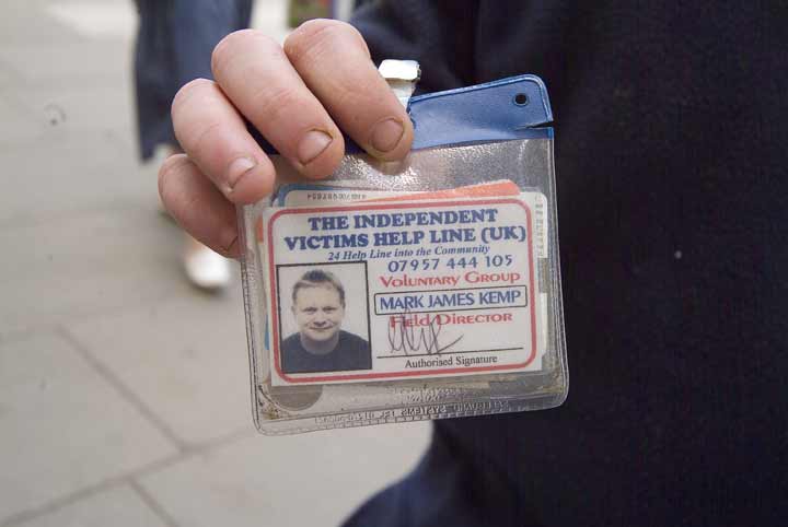 Mark Kemp's Independent Victims' Helpline ID