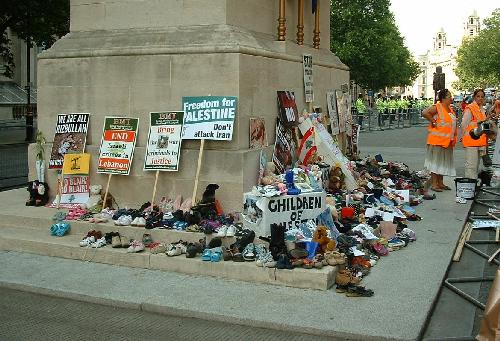Shoes at the cenotaph