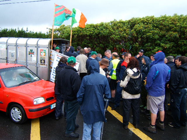 a nice cup of tea at Shell to Sea HQ parked outside the proposed refinery site