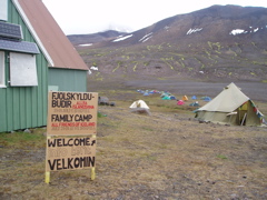 The first protest camp at Snaefell