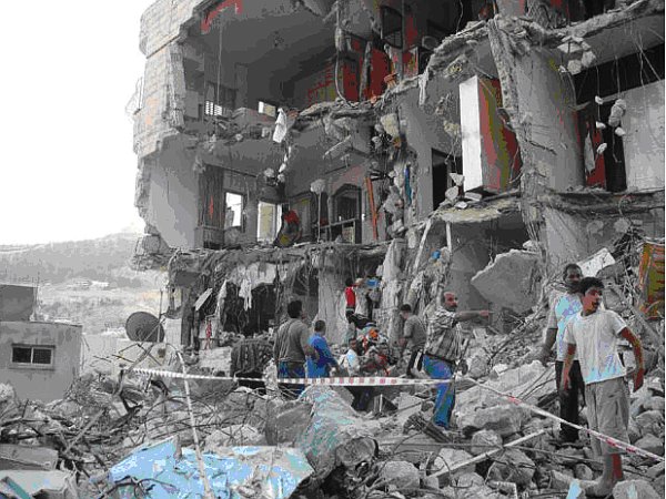 Remains of the destroyed Lubbadeh residential building (26th august)