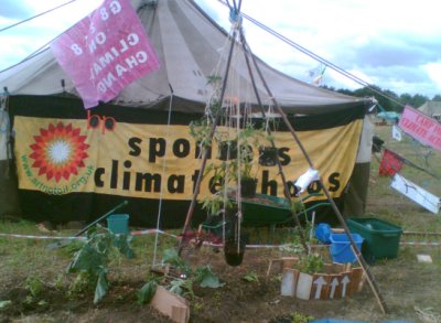 London Rising Tide tent, and little garden