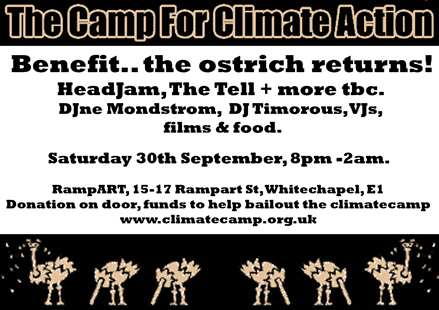 Climate Camp benefit flyer